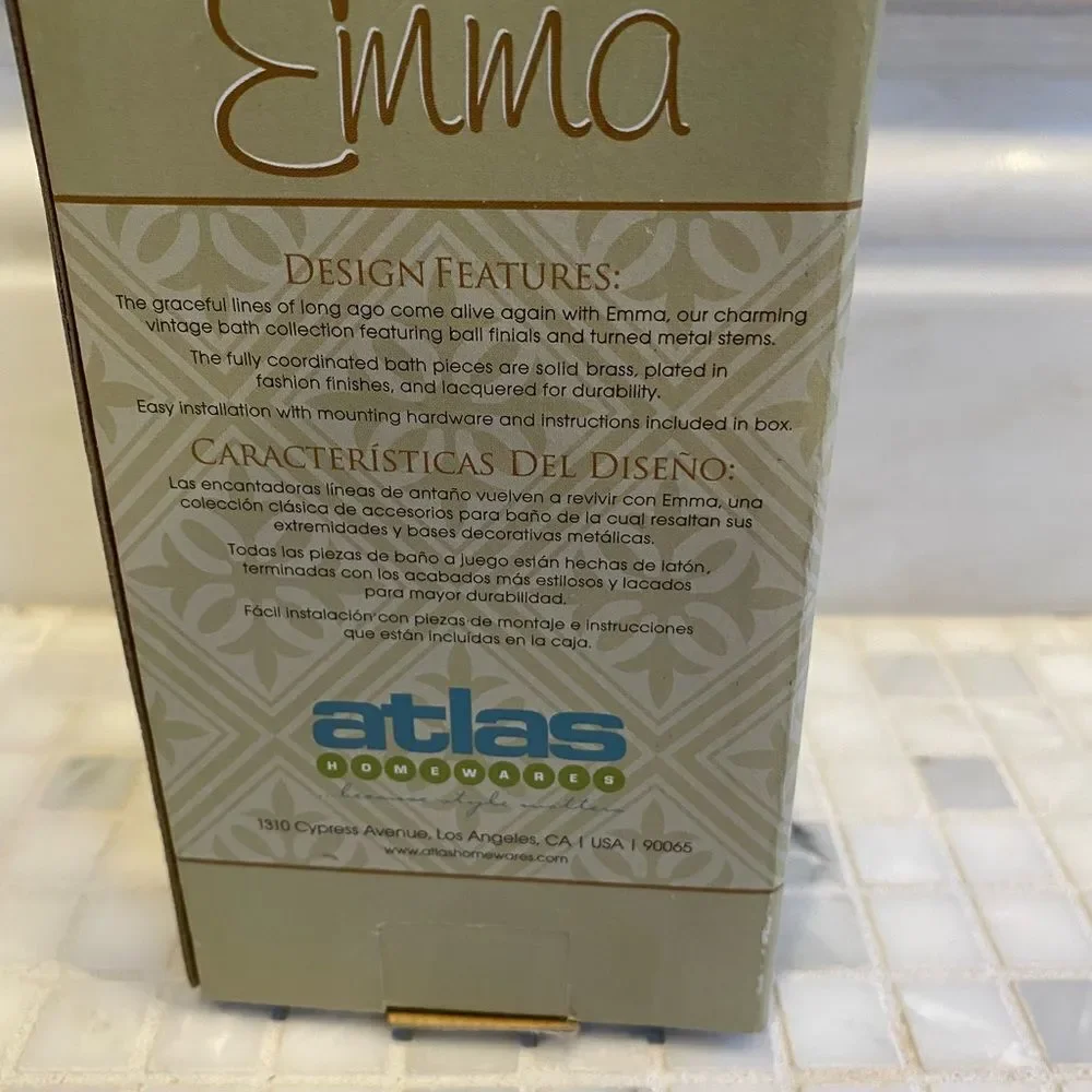 Atlas Hardware Emma Wall Bath Hook Polished Nickel
